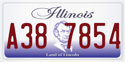 IL license plate A387854