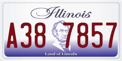 IL license plate A387857