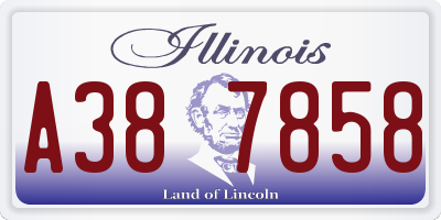 IL license plate A387858