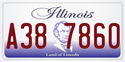 IL license plate A387860