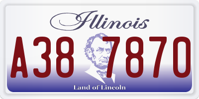 IL license plate A387870