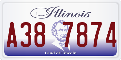 IL license plate A387874