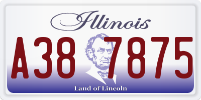IL license plate A387875