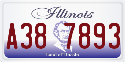 IL license plate A387893
