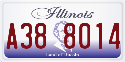 IL license plate A388014