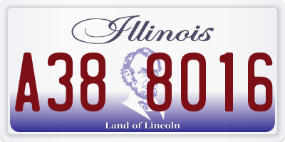 IL license plate A388016