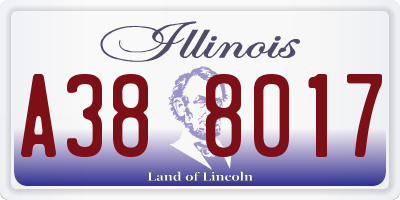 IL license plate A388017