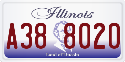 IL license plate A388020