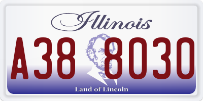 IL license plate A388030