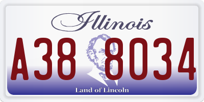 IL license plate A388034