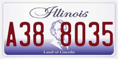 IL license plate A388035
