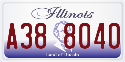 IL license plate A388040
