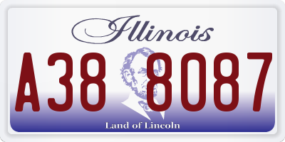IL license plate A388087