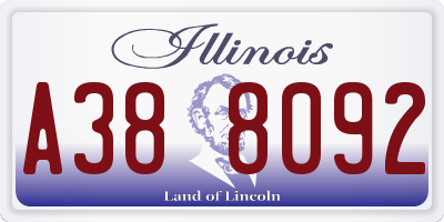 IL license plate A388092