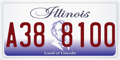 IL license plate A388100