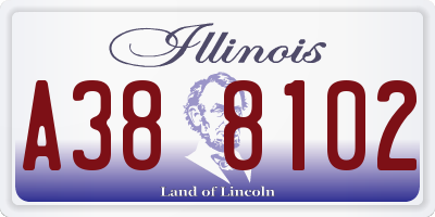 IL license plate A388102