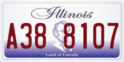 IL license plate A388107