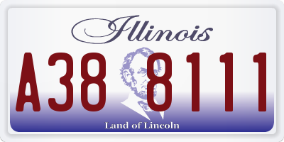 IL license plate A388111