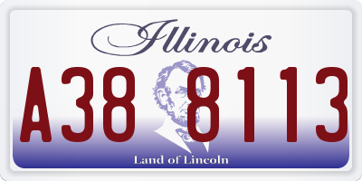 IL license plate A388113
