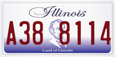IL license plate A388114