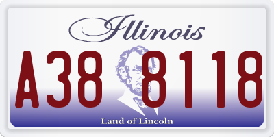 IL license plate A388118