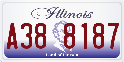 IL license plate A388187
