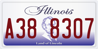 IL license plate A388307