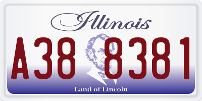 IL license plate A388381