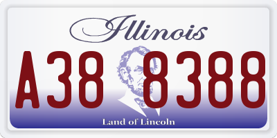 IL license plate A388388