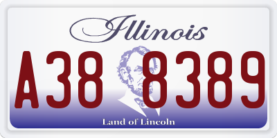 IL license plate A388389