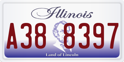 IL license plate A388397