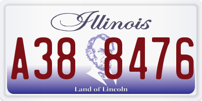 IL license plate A388476