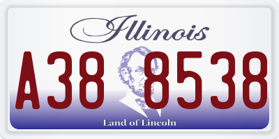 IL license plate A388538