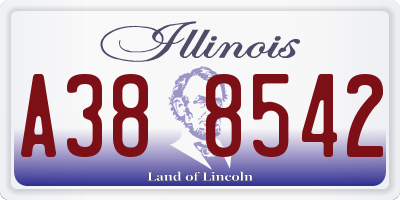 IL license plate A388542