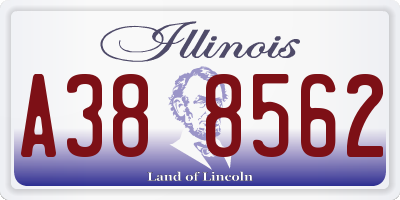 IL license plate A388562