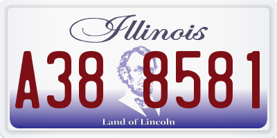 IL license plate A388581