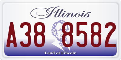 IL license plate A388582