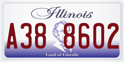 IL license plate A388602