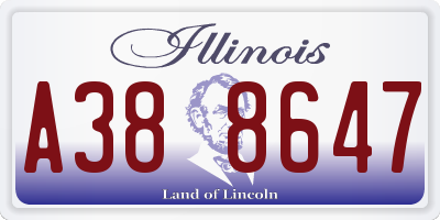 IL license plate A388647