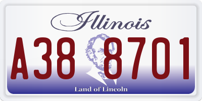 IL license plate A388701
