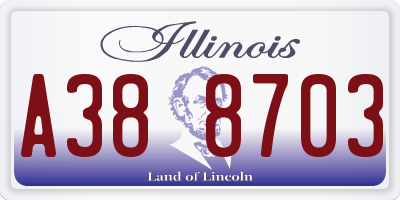 IL license plate A388703