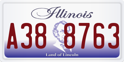 IL license plate A388763