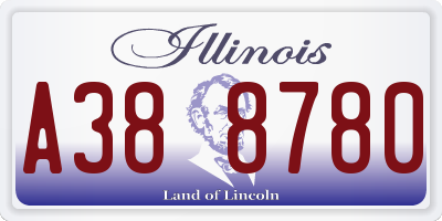 IL license plate A388780