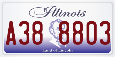 IL license plate A388803