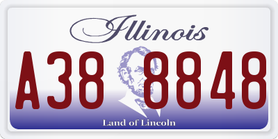 IL license plate A388848