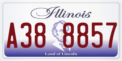 IL license plate A388857