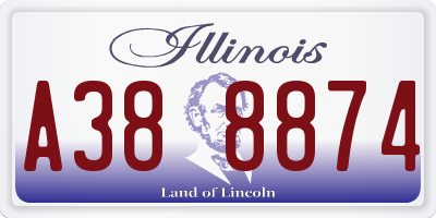IL license plate A388874