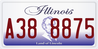 IL license plate A388875
