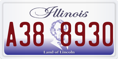 IL license plate A388930