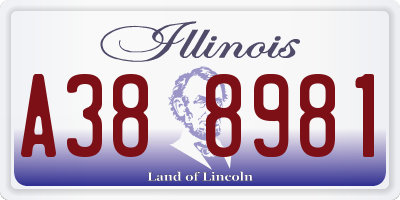 IL license plate A388981